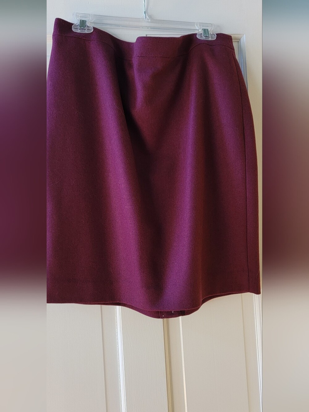 NWT J Crew Burgundy Wool Pencil Skirt, Size 16